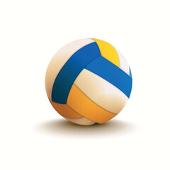 Vector realistic volley ball with shadow on transparent background. Every element is separated, fully editable and can be easy rearranged to your own design.