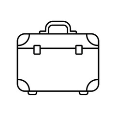 Simple Line Art Illustration of a Classic Suitcase or Briefcase