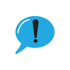 bubble chat and exclamation mark icon illustration 