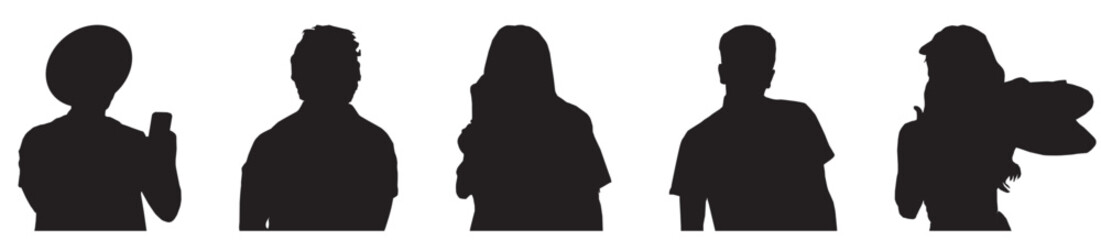 people in summer cloths silhouette