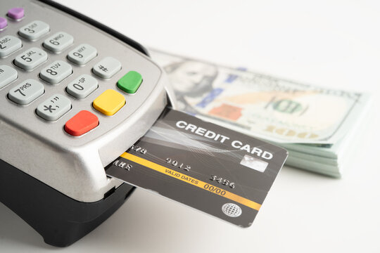 Payment POS terminal for finance and shopping business and technology.