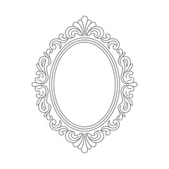Elegant Oval Frame with Ornate Swirls and Decorative Elements