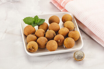 Tropical delicous fruit Longan heap