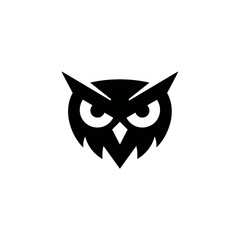 Animal logo design featuring an abstract owl head in monoline style.