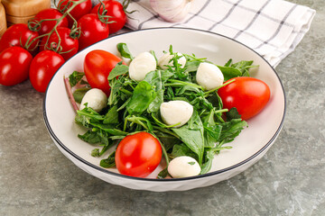 Salad with mozzarella and arugula