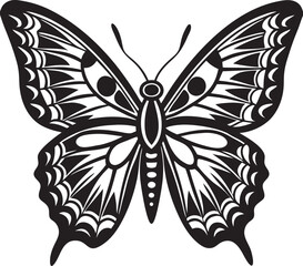 Black tribal butterfly wing design tattoo white