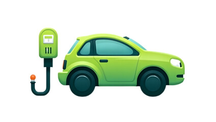  Electric Vehicle with Charging Station PNG – EV & Power Supply Clipart with Transparent Background
