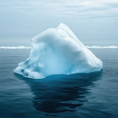 Majestic Iceberg Drifting in the Arctic Ocean Reflecting in Calm Waters.