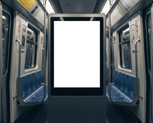 Digital Screen Mockup In Modern Subway