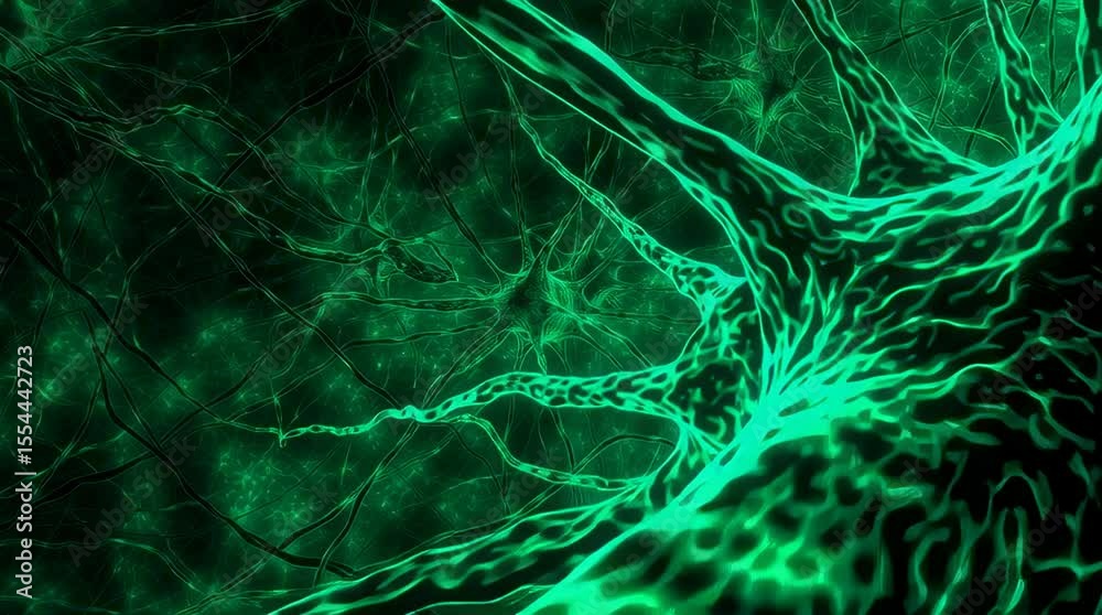 Poster Microscopic View of Glowing Neural Network