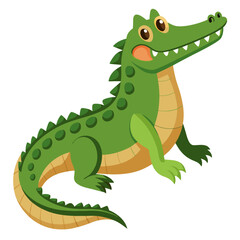 Obraz premium Friendly Cartoon Crocodile Illustration for Kids
