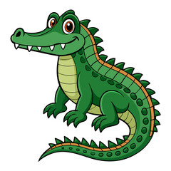 Fototapeta premium Friendly Cartoon Crocodile Illustration for Kids