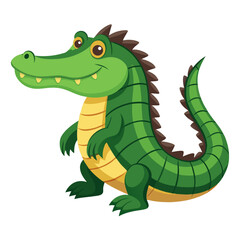 Fototapeta premium Friendly Cartoon Crocodile Illustration for Kids