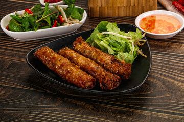 Fried Vietnamese spring roll with special sauce