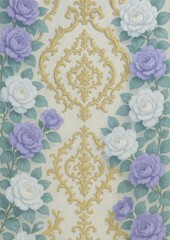 Elegant floral pattern with roses.