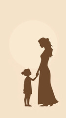 Mother and Child Silhouette