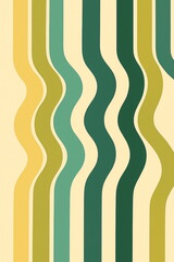 夏色の波形ラインアート − グリーン＆ブルーの幾何学抽象