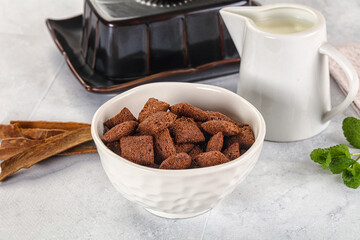 Dry sweet chocolate ceral flakes