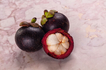 Ripe sweet juicy tropical mangosteen