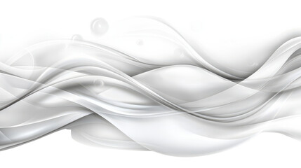 Obraz premium Abstract flowing waves in soft white colors creating a calm and serene background for design projects