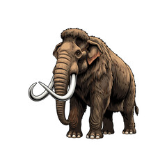 vector illustration of a mammoth on a white background