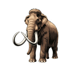 vector illustration of a mammoth on a white background