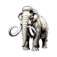 vector illustration of a mammoth on a white background