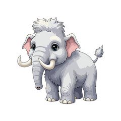 baby mammoth vector illustration on white background