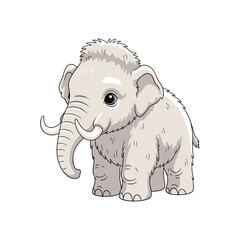 baby mammoth vector illustration on white background