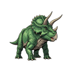 vector illustration of a triceratops dinosaur on a white background