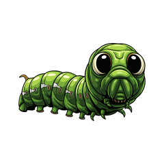 vector illustration of a caterpillar on a white background