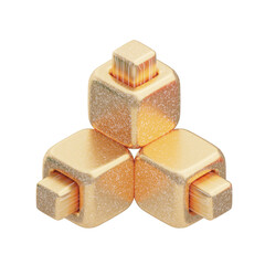 3D Glitter Abstract Golden Twisted Sphere