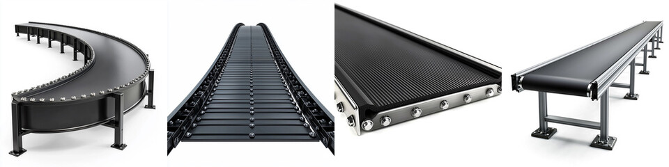 Industrial conveyor belt black rubber material metal fra
