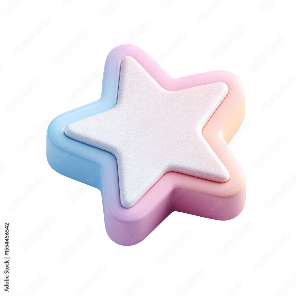 Poster soft pastel star shape with a gradient effect and smooth surface for modern design use