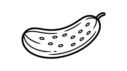 Line art illustration of a cucumber