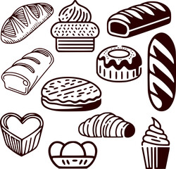 Baked Goods Collection  Icon Set and Stylization