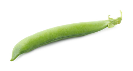 Fresh green pea pod isolated on white