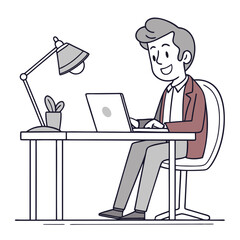 businessman working on laptop