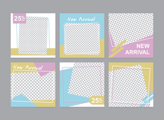 E-commerce advertising template, geometric modern social media banner