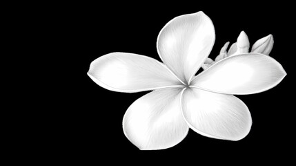 Fototapeta premium Monochrome Plumeria A Delicate Sketch isolated on transparent background