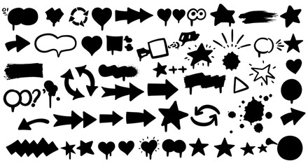 Vector illustration of diverse arrow and icon set for graphic design and decor