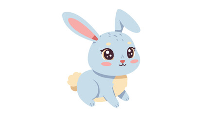 Cute cartoon bunny vector illustration for children's design, easter cards, and nursery decor in pastel colors
