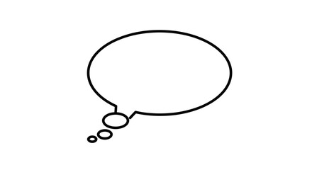 Minimalist line art vector illustration of speech bubble for communication design