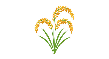 Rice plant vector illustration for agriculture design in flat style