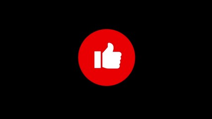 Hand thumb up icon.Like icon animation on with black background.social media like icon animation. - Powered by Adobe