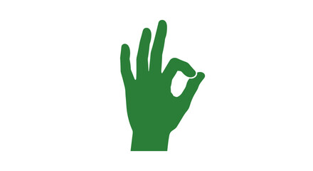 Green hand gesture vector illustration: minimalist design for communication icon