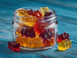 Select a unique gummy from glass jar