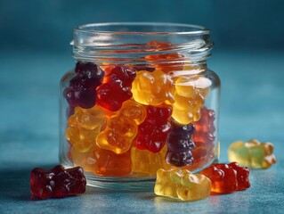 Select a unique gummy from glass jar