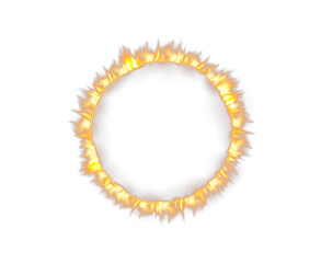 Fire Ring PNG. Burning Circle of Flames with Glowing Heat Effect and Fiery Frame for Hot Background, Energy Concept, or Dramatic Element in Design and Illustration