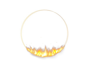 Burning Fire Circle PNG. Round Flame Frame with Hot Light, Dynamic Heat Glow and Fiery Ring Effect Isolated on Transparent Background for Powerful Visuals.Vector